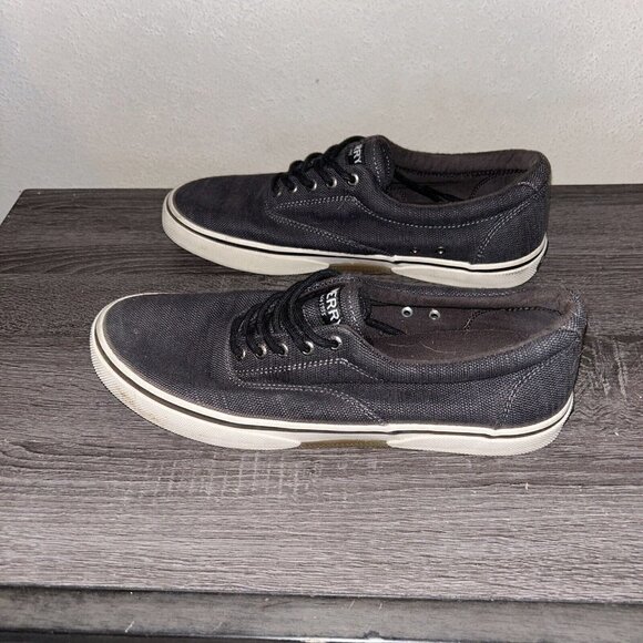 Sperry Halyard CVO Charcoal Linen Blend Lace Up Preppy Sneakers Men’s Size 12 - Picture 5 of 8